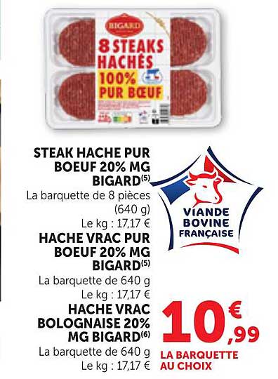 STEAK HACHE PUR BOEUF 20% MG BIGARD(5)