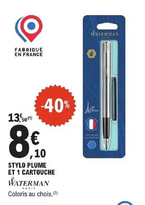 STYLO PLUME ET 1 CARTOUCHE WATERMAN