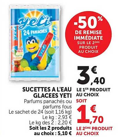 SUCETTES A L'EAU GLACEES YETI