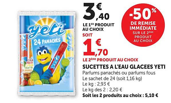 SUCETTES A L'EAU GLACEES YETI