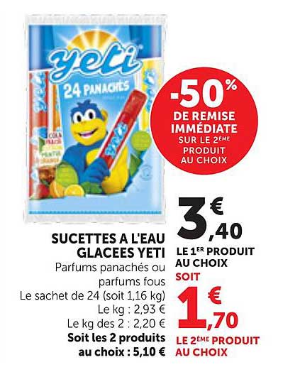 SUCETTES A L'EAU GLACEES YETI