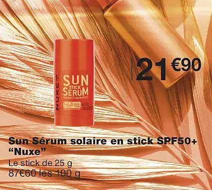 Sun Sérum solaire en stick SPF50+ “Nuxe”