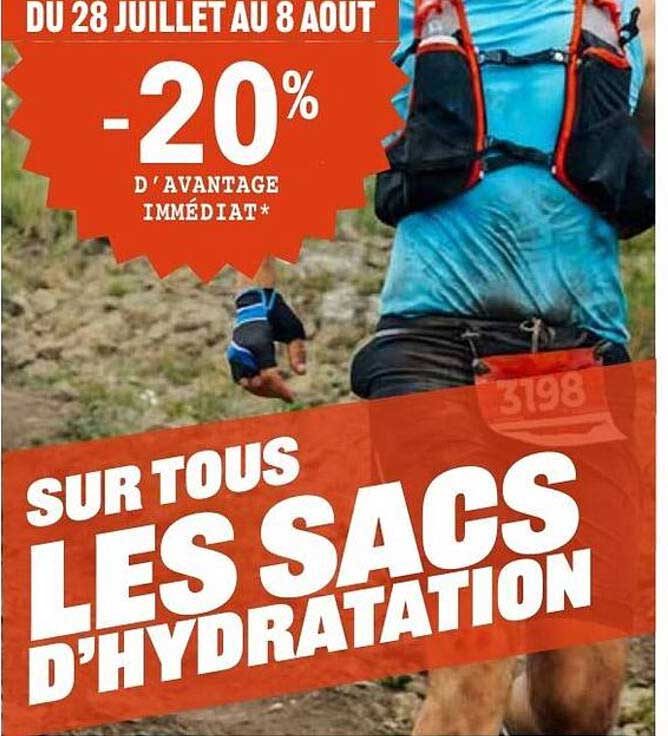 SUR TOUS LES SACS D'HYDRATATION