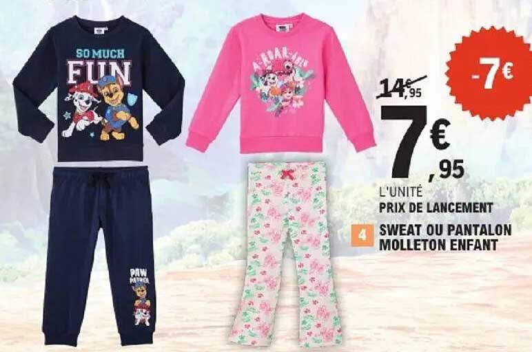 SWEAT OU PANTALON MOLLETON ENFANT