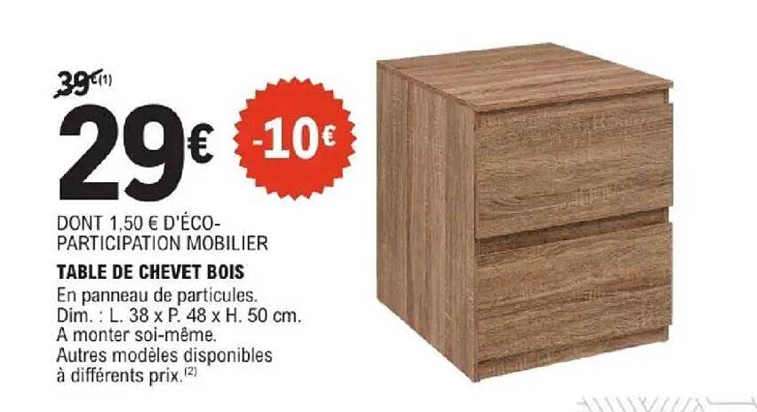 TABLE DE CHEVET BOIS