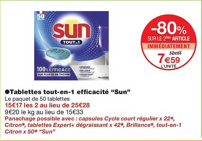 Tablettes tout-en-1 efficacité “Sun”