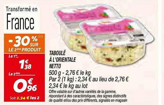 TABOULÉ À L'ORIENTALE NETTO
