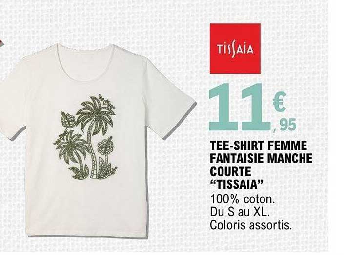 TEE-SHIRT FEMME FANTAISIE MANCHE COURTE “TISSAIA”