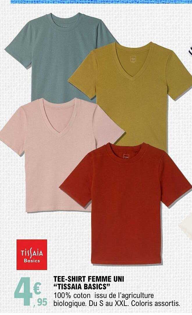 TEE-SHIRT FEMME UNI “TISSAIA BASICS”
