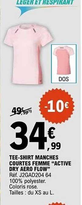 TEE-SHIRT MANCHES COURTES FEMME “ACTIVE DRY AERO FLOW”