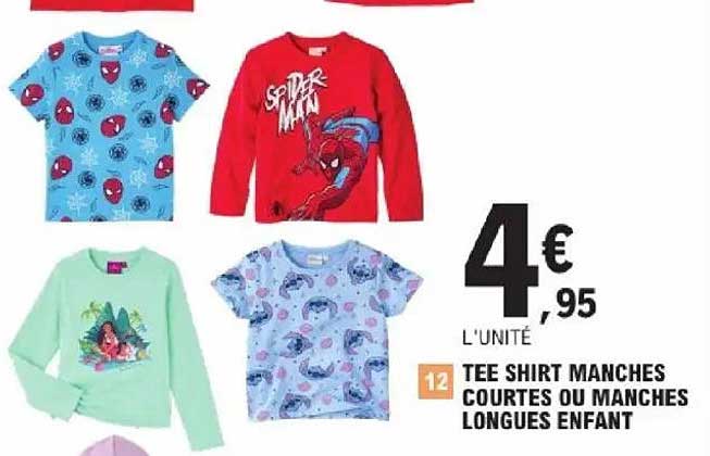 TEE SHIRT MANCHES COURTES OU MANCHES LONGUES ENFANT