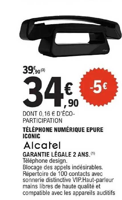 TÉLÉPHONE NUMÉRIQUE EPURE ICONIC Alcatel