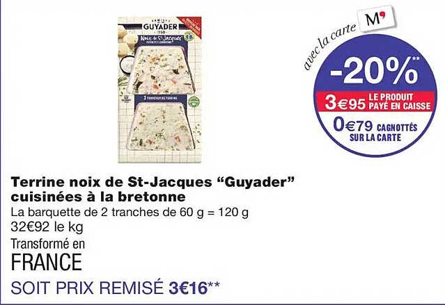 Terrine noix de St-Jacques “Guyader” cuisinées à la bretonne