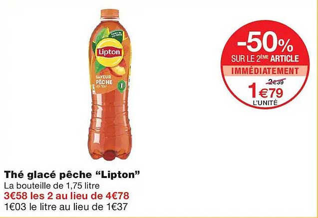 Thé glacé pêche “Lipton”
