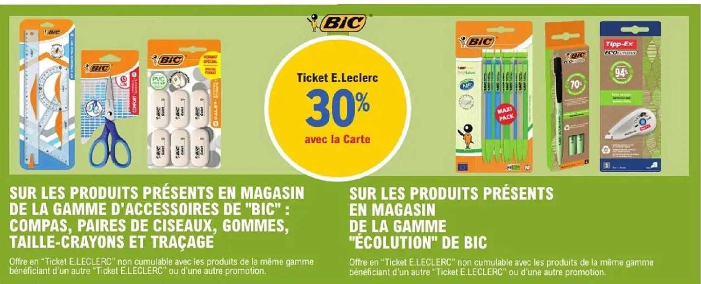 Ticket E.Leclerc 30% avec la Carte