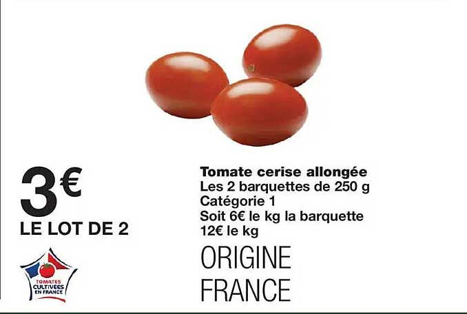 Tomate cerise allongée