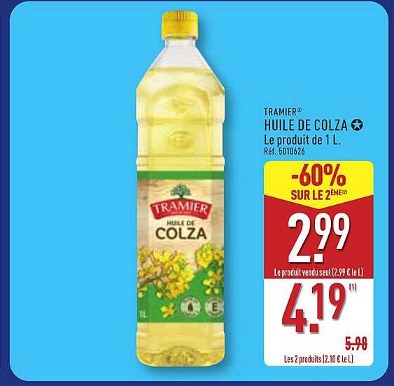TRAMIER HUILE DE COLZA Le produit de 1 L.