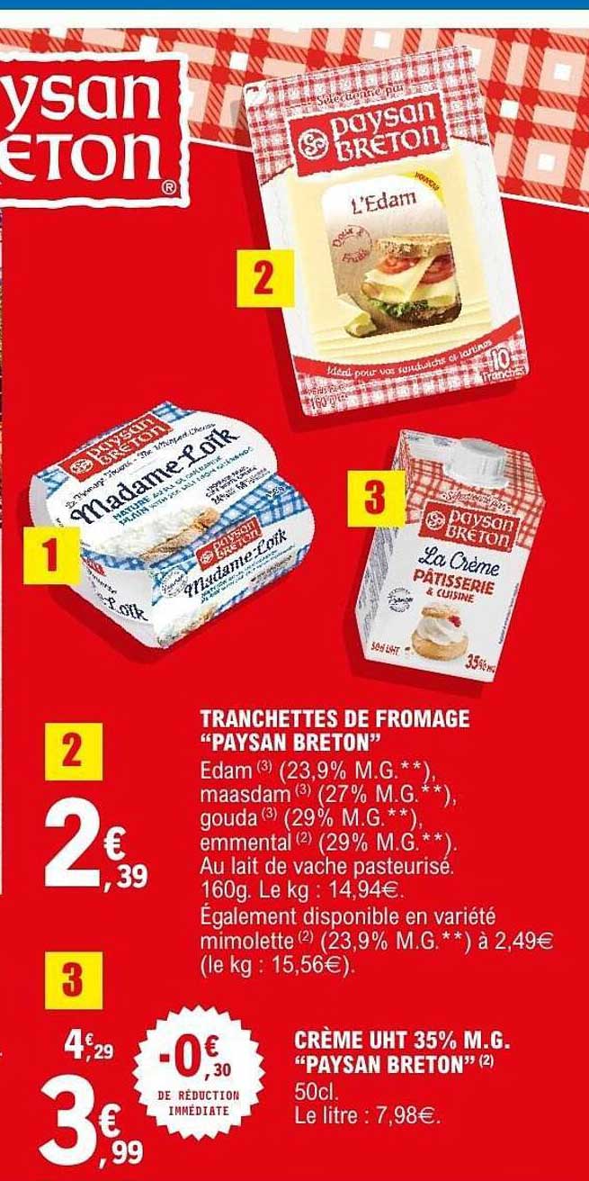 TRANCHETTES DE FROMAGE “PAYSAN BRETON”