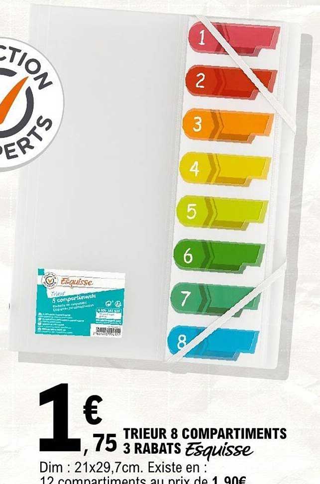 TRIEUR 8 COMPARTIMENTS 3 RABAIS Esquisse
