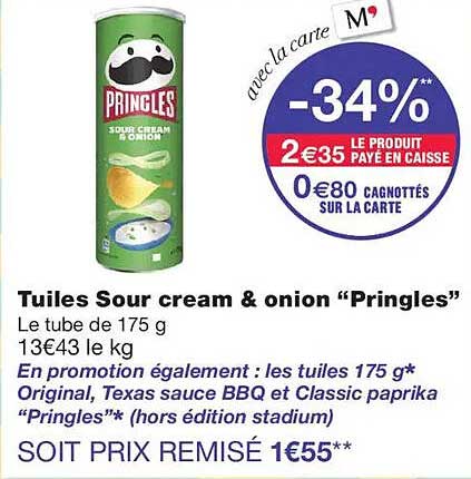 Tuiles Sour cream & onion “Pringles”