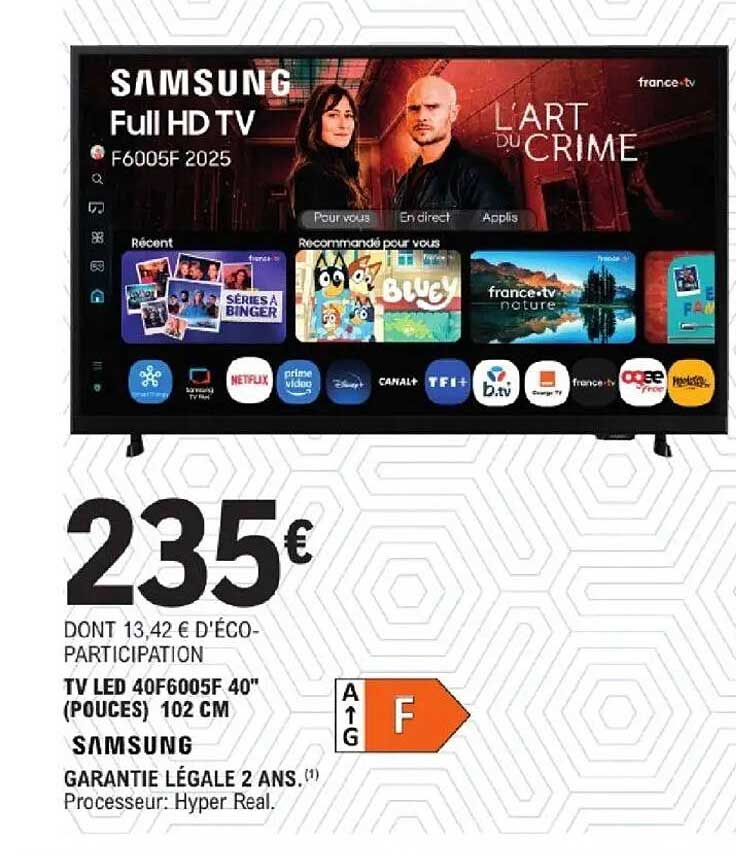 TV LED 40F6005F 40" (POUCES) 102 CM SAMSUNG