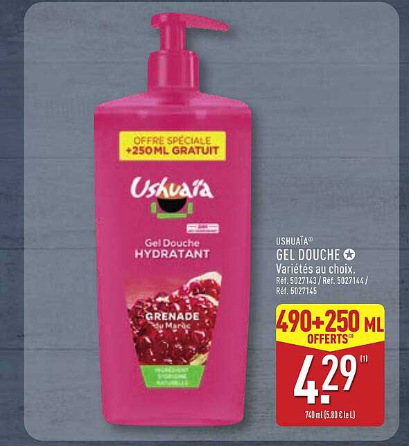 USHUAIA® GEL DOUCHE Variétés au choix.