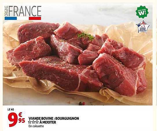 VIANDE BOVINE : BOURGUIGNON À MIJOTER