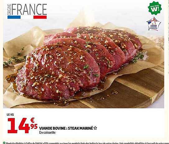 VIANDE BOVINE : STEAK MARINÉ ✩