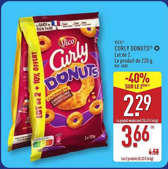 VICO® CURLY DONUTS® Lot de 2. Le produit de 220 g. Réf. 6808