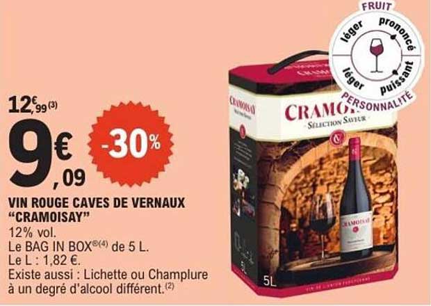 VIN ROUGE CAVES DE VERNAUX “CRAMOISAY”