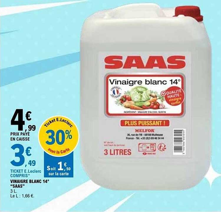 VINAIGRE BLANC 14° "SAAS"