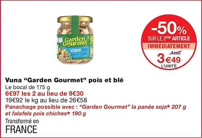 Vuna “Garden Gourmet” pois et blé