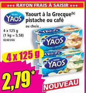 Yaourt à la Grecque(b) pistache ou café au choix.