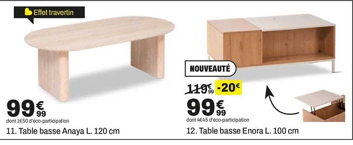 11. Table basse Anaya L. 120 cm