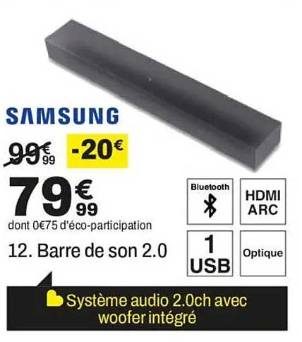 12. Barre de son 2.0