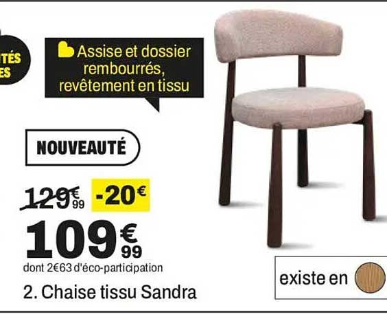 2. Chaise tissu Sandra