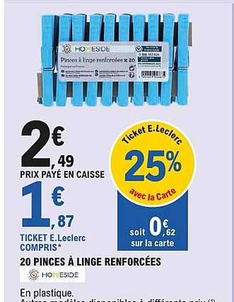 20 Pinces à linge renforcées