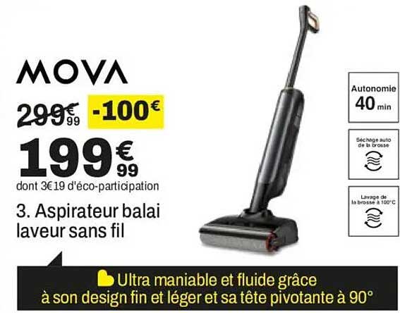 3. Aspirateur balai laveur sans fil