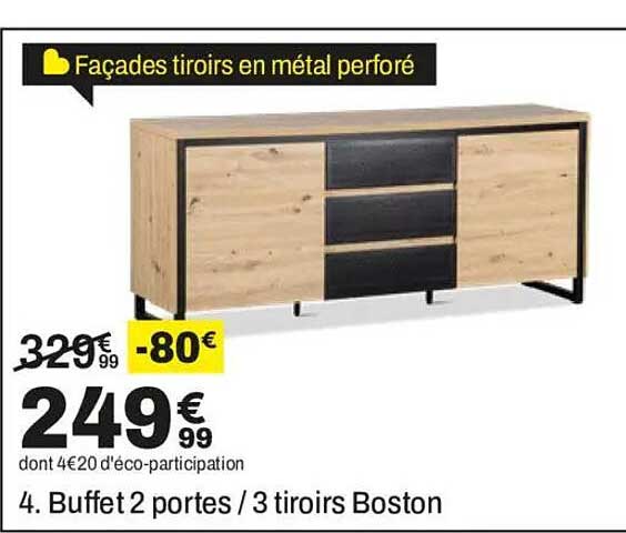 4. Buffet 2 portes / 3 tiroirs Boston
