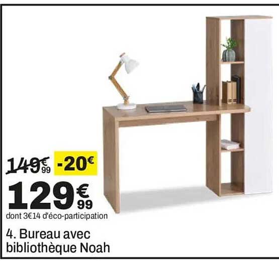 4. Bureau avec bibliothèque Noah