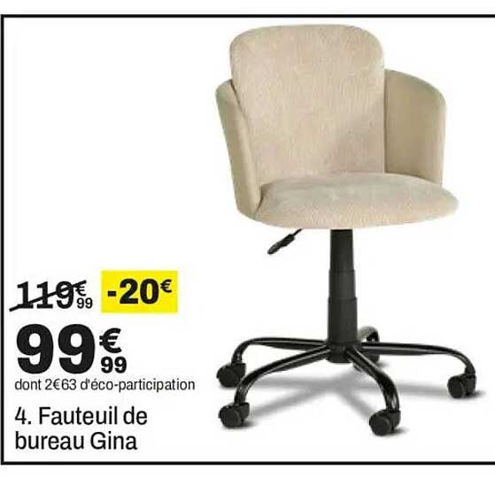 4. Fauteuil de bureau Gina
