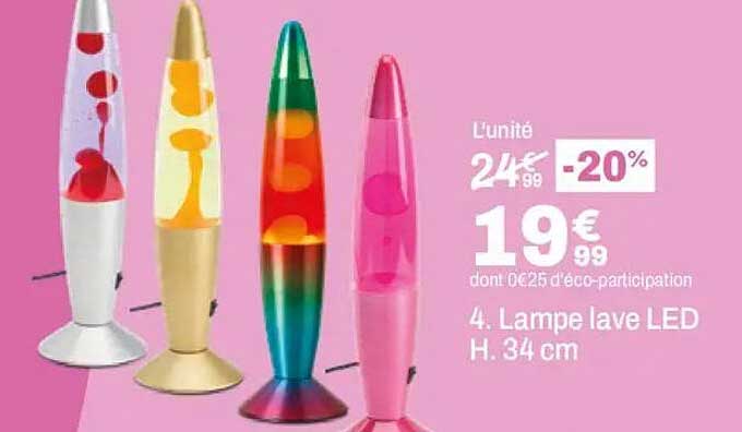 4. Lampe lave LED H. 34 cm