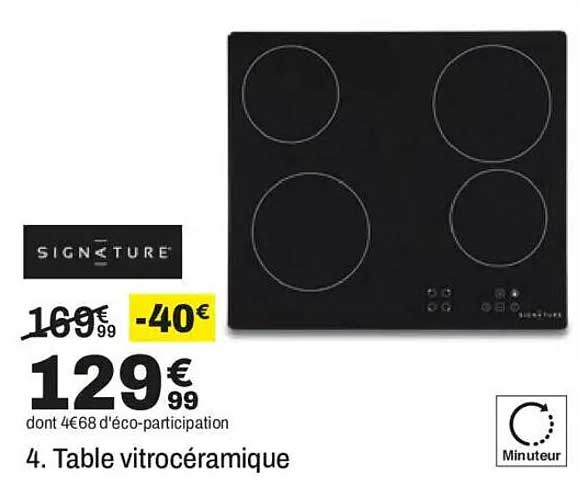 4. Table vitrocéramique