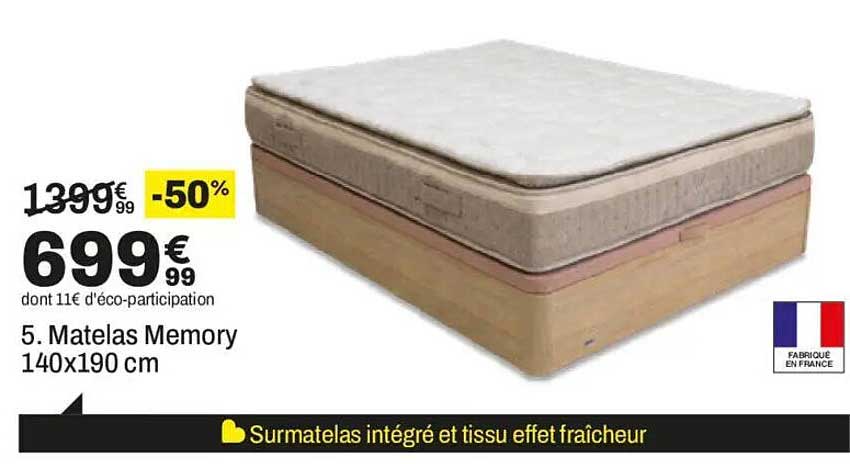 5. Matelas Memory 140x190 cm