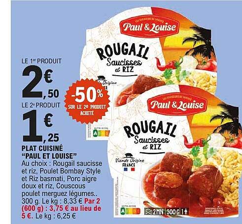 -50% sur le 2e produit acheté