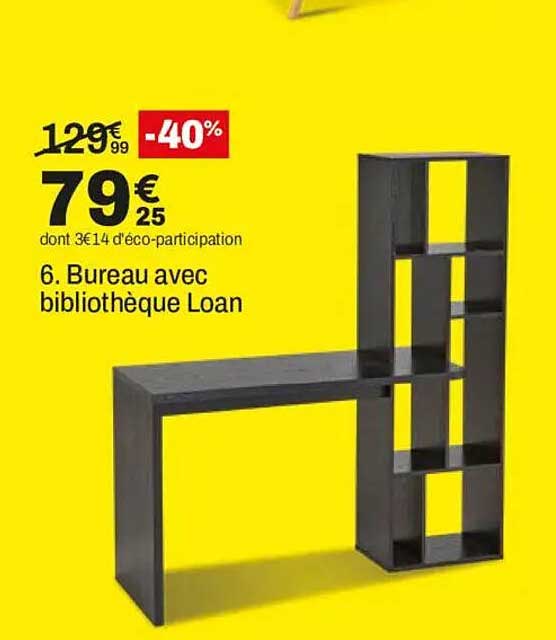 6. Bureau avec bibliothèque Loan