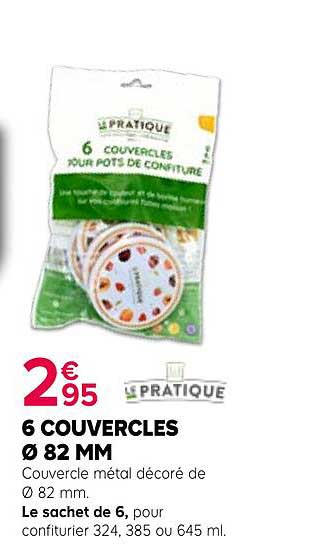 6 COUVERCLES Ø 82 MM