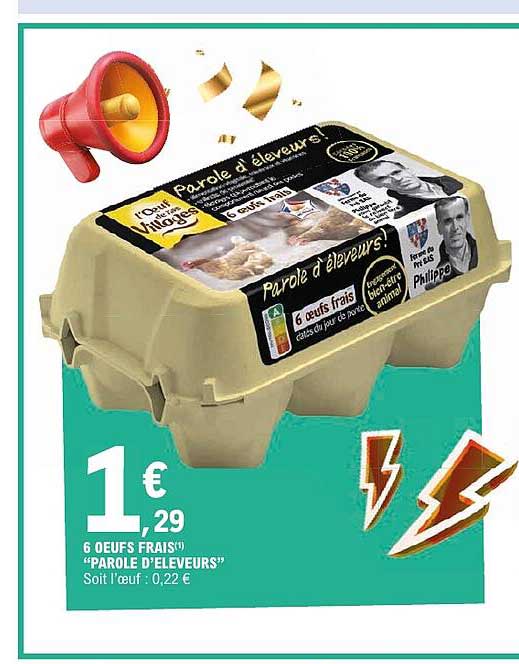 6 OEUFS FRAIS "PAROLE D'ELEVEURS"