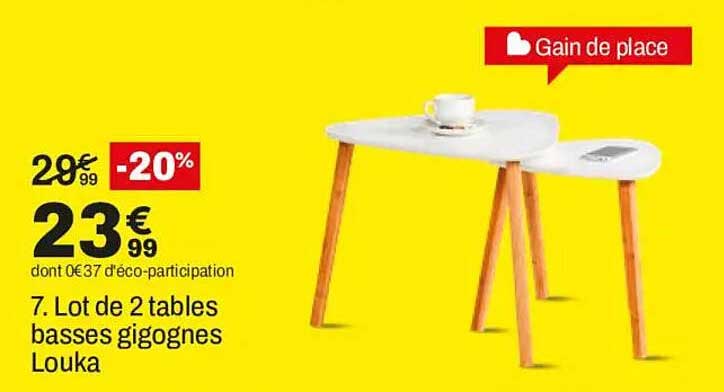 7. Lot de 2 tables basses gigognes Louka