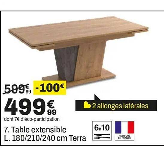 7. Table extensible L. 180/210/240 cm Terra